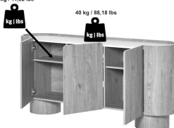 Jahnke Sideboard »CIRCO SB 160« 1 Stk. tlg. Sideboard, 3-türig, gerundetes Design, Marmor-Look, Breite 160 cm