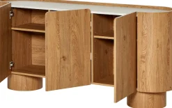 Jahnke Sideboard »CIRCO SB 160« 1 Stk. tlg. Sideboard, 3-türig, gerundetes Design, Marmor-Look, Breite 160 cm