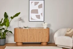 Jahnke Sideboard »CIRCO SB 160« 1 Stk. tlg. Sideboard, 3-türig, gerundetes Design, Marmor-Look, Breite 160 cm