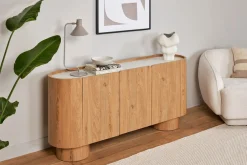 Jahnke Sideboard »CIRCO SB 160« 1 Stk. tlg. Sideboard, 3-türig, gerundetes Design, Marmor-Look, Breite 160 cm
