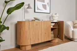 Jahnke Sideboard »CIRCO SB 160« 1 Stk. tlg. Sideboard, 3-türig, gerundetes Design, Marmor-Look, Breite 160 cm