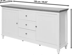 Jahnke Sideboard »COTTAGE SB 150« 1 Stk. tlg. Sideboard, Landhausstil, 2 Türen und 3 Schubladen, Breite ca. 150 cm