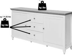 Jahnke Sideboard »COTTAGE SB 150« 1 Stk. tlg. Sideboard, Landhausstil, 2 Türen und 3 Schubladen, Breite ca. 150 cm