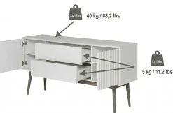 Jahnke Sideboard »GRACE SB 150« Sideboard, 2 Türen & 2 Schubladen, Skandi-Design, Breite: 150 cm
