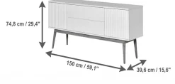 Jahnke Sideboard »GRACE SB 150« Sideboard, 2 Türen & 2 Schubladen, Skandi-Design, Breite: 150 cm
