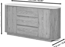 Jahnke Sideboard »GROOVE SB 160« 1 Stk. tlg. Sideboard, abgerundet, Marmor-Look, Breite ca. 159,5 cm