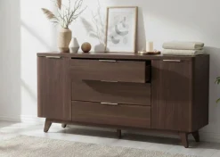 Jahnke Sideboard »LIBRE SB 160« Sideboard,Skandi,2 Türen + 3 Schubladen,Aluminiumgriffe,Breite 160 cm
