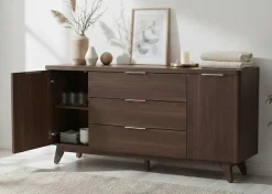 Jahnke Sideboard »LIBRE SB 160« Sideboard,Skandi,2 Türen + 3 Schubladen,Aluminiumgriffe,Breite 160 cm