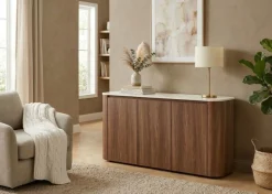 Jahnke Sideboard »TRESOR SB 150« Sideboard, Marmor Look, grifflose Optik, 3 Türen, Breite:150 cm