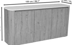 Jahnke Sideboard »TRESOR SB 150« Sideboard, Marmor Look, grifflose Optik, 3 Türen, Breite:150 cm