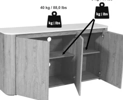 Jahnke Sideboard »TRESOR SB 150« Sideboard, Marmor Look, grifflose Optik, 3 Türen, Breite:150 cm