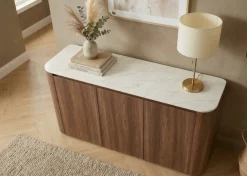 Jahnke Sideboard »TRESOR SB 150« Sideboard, Marmor Look, grifflose Optik, 3 Türen, Breite:150 cm