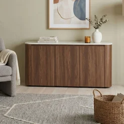 Jahnke Sideboard »TRESOR SB 150« Sideboard, Marmor Look, grifflose Optik, 3 Türen, Breite:150 cm