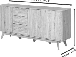 Jahnke Sideboard »WAVE SB 170« 1 Stk. tlg. Sideboard, 3 Schubladen + 3 Türen, Wellendesign, Breite 169,5 cm
