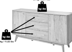 Jahnke Sideboard »WAVE SB 150« 1 Stk. tlg. Sideboard, Retro-Stil, Front in Wellendesign, Breite ca. 150 cm