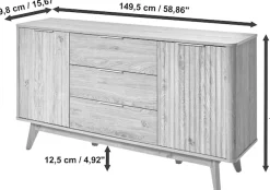 Jahnke Sideboard »WAVE SB 150« 1 Stk. tlg. Sideboard, Retro-Stil, Front in Wellendesign, Breite ca. 150 cm