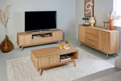 Jahnke Sideboard »WAVE SB 150« 1 Stk. tlg. Sideboard, Retro-Stil, Front in Wellendesign, Breite ca. 150 cm