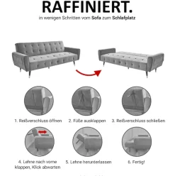 Jahnke 3-Sitzer »CHILLAX DREAM« mit Schlaffunktion, Seitentasche, Breite 213 cm