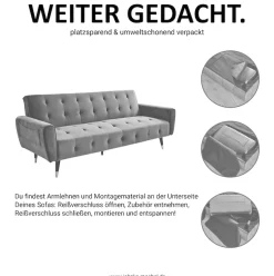 Jahnke 3-Sitzer »CHILLAX DREAM« mit Schlaffunktion, Seitentasche, Breite 213 cm