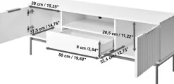 Jahnke TV-Board »CARVE TV 140« 1 Stk. tlg. Edle Gold-Applikationen, Fronten in Wellendesign, 140 cm