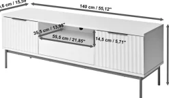 Jahnke TV-Board »CARVE TV 140« 1 Stk. tlg. Edle Gold-Applikationen, Fronten in Wellendesign, 140 cm