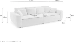 Jockenhöfer Gruppe Big-Sofa »Lumina, XXL, B: 294 cm, mit LED-RGB-Beleuchtung, Liegefläche 120x240cm« Mega-Sofa, inklusive Federkernpolsterung und 10 Kissen