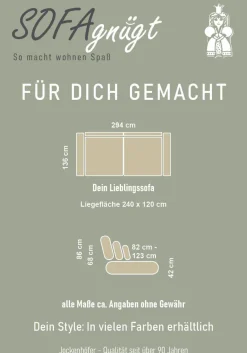 Jockenhöfer Gruppe Big-Sofa »Lumina, XXL, B: 294 cm, mit LED-RGB-Beleuchtung, Liegefläche 120x240cm« Mega-Sofa, inklusive Federkernpolsterung und 10 Kissen