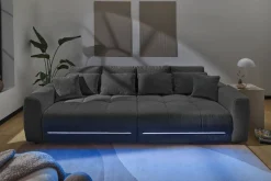 Jockenhöfer Gruppe Big-Sofa »Lumina, XXL, B: 294 cm, mit LED-RGB-Beleuchtung, Liegefläche 120x240cm« Mega-Sofa, inklusive Federkernpolsterung und 10 Kissen