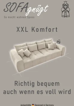 Jockenhöfer Gruppe Big-Sofa »Moldau, B. 306 cm, mit Federkernpolsterung, Liegefläche 120x240 cm« Mega-Sofa im XXL-Format, Federkern, 12 Kissen