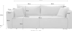 Jockenhöfer Gruppe Big-Sofa »Relax, B: 243 cm, Liegefl. 145x197 cm« mit Schlaffunktion, Bettkasten & Zierkissen, Sitzelemente ausziehbar