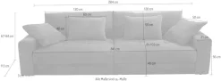 Jockenhöfer Gruppe Big-Sofa »Space XL, B: 284 cm« Mega-Sofa mit Bettkasten & 4 Zierkissen