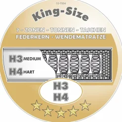 Jockenhöfer Gruppe Boxspringbett »King-Size in der Breite 180cm« Extradicke XXL-7-Zonen-TTFK-Matratze (25cm hoch)