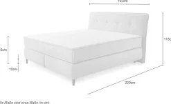 Jockenhöfer Gruppe Boxspringbett »King-Size in der Breite 180cm« Extradicke XXL-7-Zonen-TTFK-Matratze (25cm hoch)