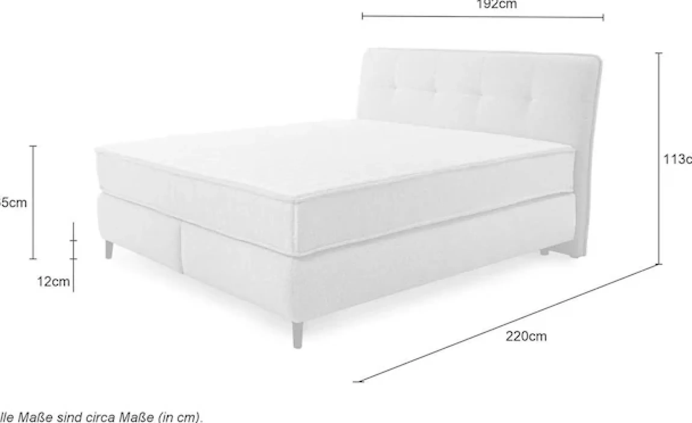 Jockenhöfer Gruppe Boxspringbett »King-Size in der Breite 180cm« Extradicke XXL-7-Zonen-TTFK-Matratze (25cm hoch)