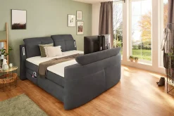 Jockenhöfer Gruppe Boxspringbett »MOVIESTAR, mit Taschenfederkernmatratze H3-H4, inkl. LED-Beleuchtung« wahlweise Strukturstoff-Bezug oder Microfaser-Bezug, 180x200cm