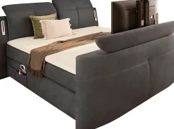 Jockenhöfer Gruppe Boxspringbett »MOVIESTAR, mit Taschenfederkernmatratze H3-H4, inkl. LED-Beleuchtung« wahlweise Strukturstoff-Bezug oder Microfaser-Bezug, 180x200cm