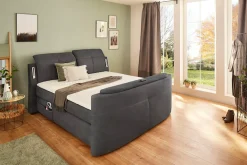 Jockenhöfer Gruppe Boxspringbett »MOVIESTAR, mit Taschenfederkernmatratze H3-H4, inkl. LED-Beleuchtung« wahlweise Strukturstoff-Bezug oder Microfaser-Bezug, 180x200cm