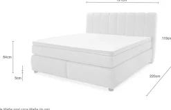 Jockenhöfer Gruppe Boxspringbett »TILDA, wahlweise mit Bettkasten, mit Taschenfederkernmatratze H3-H4« mit Kaltschaumtopper, hochwertiger Strukturstoff-Bezug, 180x200cm