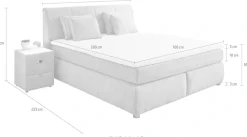 Jockenhöfer Gruppe Boxspringbett »CARLA, wahlweise mit Bettkasten, Inkl. Topper & 4 Kissen« wahlweise mit Chenille oder Webstoff bezogen, 160x200cm oder 180x200