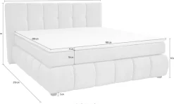 Jockenhöfer Gruppe Boxspringbett »Cora« Wende-Bonell-Federkern-Matratze (H2/H3), PU-Schaum Topper