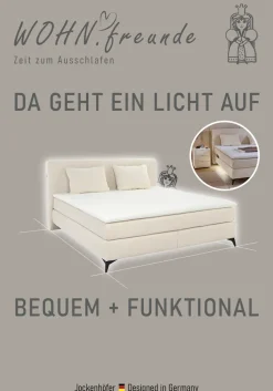 Jockenhöfer Gruppe Boxspringbett »KIRA, mit Taschenfederkernmatratze H3-H4 und Kaltschaum-Topper« inkl. LED-Beleuchtung & USB-Ladeports, Chenille Stoff, 160/180x200cm