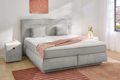 Jockenhöfer Gruppe Boxspringbett »Simone, inklusive großem Stauraum/Bettkasten« Bonell-Wendematratze H2/H3, Topper und 2 Kissen