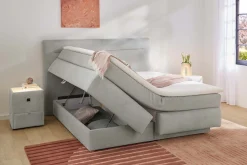 Jockenhöfer Gruppe Boxspringbett »Simone, inklusive großem Stauraum/Bettkasten« Bonell-Wendematratze H2/H3, Topper und 2 Kissen