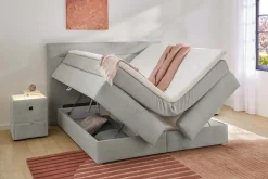 Jockenhöfer Gruppe Boxspringbett »Simone, inklusive großem Stauraum/Bettkasten« Bonell-Wendematratze H2/H3, Topper und 2 Kissen