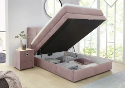 Jockenhöfer Gruppe Boxspringbett »AMY mit Bettkasten, inkl. Bonnell- oder Taschenfederkernmatratze H2-H4« mit 6 cm Kaltschaum-Topper, Samt-Bezug, 120x200 und 140x200 cm
