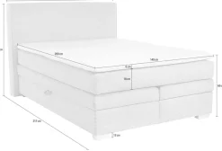 Jockenhöfer Gruppe Boxspringbett »Arabella, 2x 70er Boxen mit Stauraum« Wende-Bonell-Federkern-Matratze (H2/H3), inkl. Topper