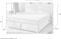 Jockenhöfer Gruppe Boxspringbett »Livia« inklusive LED-Beleuchtung, 4x USB-Ladeports, 7-Zonen-TTFK-Matratze