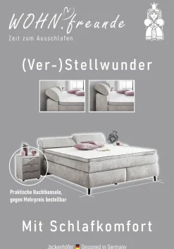 Jockenhöfer Gruppe Boxspringbett »Diva, inkl. 7-Zonen-TTFK-Matratze« Kopfteil höhenverstellbar, KS-Topper