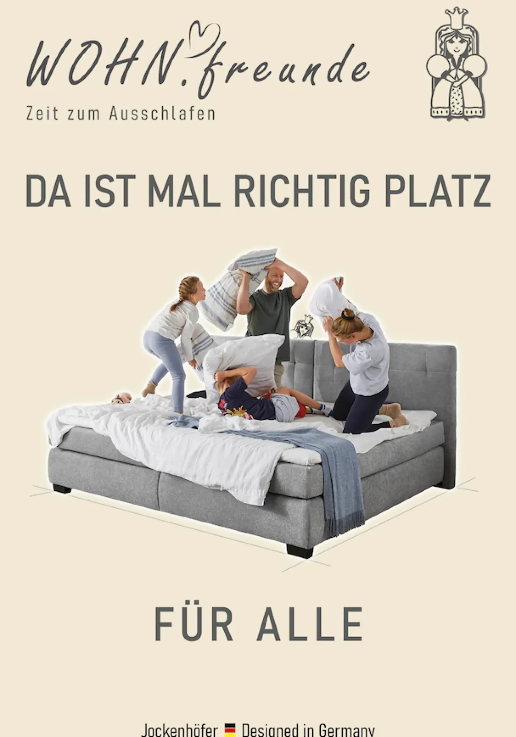 Jockenhöfer Gruppe Boxspringbett »FAMILY, Familienbett mit Taschenfederkernmatratze H3« mit Kaltschaum-Topper, hochwertiger Microfaser-Bezug, 240x200 cm