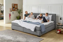 Jockenhöfer Gruppe Boxspringbett »FAMILY, Familienbett mit Taschenfederkernmatratze H3« mit Kaltschaum-Topper, hochwertiger Microfaser-Bezug, 240x200 cm